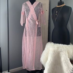 Vintage Sheer Pink Robe